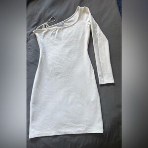 One-Sleeve Modal Mini Dress – Bone White - ZARA